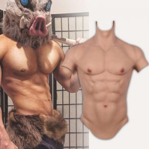 KnowU Cosplay Male Suit Fake Belly Muscle Men's Chest Crossdresser Macho Realistic Silicone Artificial Simulation Muscle