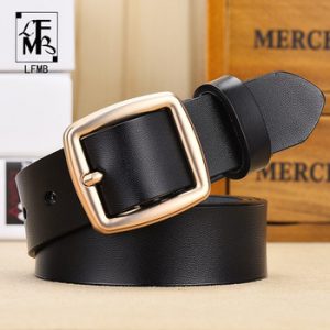 [LFMB]female deduction side gold buckle jeans wild belts for women fashion students simple New  Pin Buckles Belt