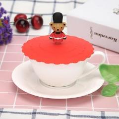 1Pcs Silicone Cup Lid Reusable Dust-proof Bowl Cup Cover Leak-proof Cup Lids Cute Fruits Animal Mugs Cap Gadgets