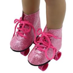 New Style Pink Doll Handmade Skate Shoes Fit 43cm Born Baby Doll Clothes 18 Inch Doll Shoes Children Best Birthday Gift