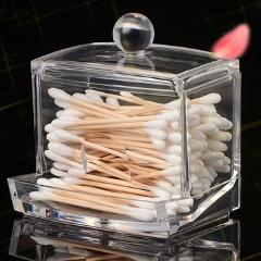 Square Q-tips Cotton Swabs Holder Cotton Swabs Storage Stand Rack Organizer Box Cosmetic Makeup Case