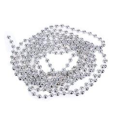 2.7m Silver Bead Chain Garland Christmas Tree Decorations Pearl Beads Chain Hanging Ornament Christmas Decorations For Home