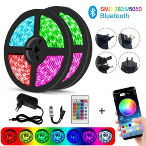 Bluetooth Controller LED Strip Lights RGB 5050 SMD 2835 Flexible Ribbon RGB Music LED Light Tape Diode IR Control