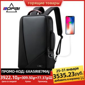 BOPAI Business Backpack Men's Usb Anti-Theft Computer Bag Increased Capacity 15.6 Inch Laptop Bagpack Women Elegant Waterproof