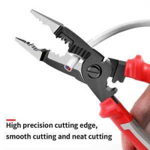 OUDISI Multifunctional Electrician Pliers Long Nose Pliers Wire Stripper Cable Cutter Terminal Crimping Hand Tools Spring Design