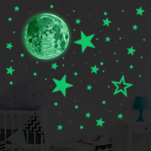 Shine In The Darkness 435 Pcs Luminous Moon Star Dot Wall Stickers  Fluorescent Wall Stickers Environmental  Decoration