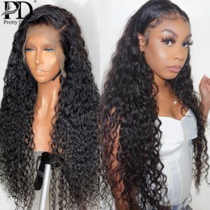 28 30 Inch 13x4 Curly Lace Front Human Hair Wigs Deep Wave Frontal Wig Pre Plucked 360 Lace Wigs For Black Women Remy Water Wave