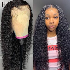 Brazilian Deep Wave 28 30 40 Inch Cheap 13x4 Lace Front Human Hair Wigs Curly Plucked Glueless Frontal Wig for Black Women Remy