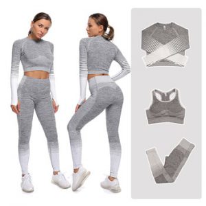 Yoga Sets Women Gym Clothes Sportwear Woman Fitness Sets 2 Piece Long Sleeve Seamless High Waist Leggings Set 3 Pcs Sports Suit