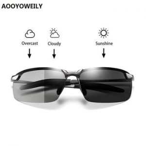 Men's Photochromic Polarized Sunglasses Men Driving Chameleon Glasses Male Change Color Sun Glasses Fishing Day Night Vision UV