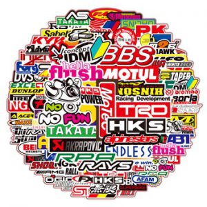 50PCS/Pack JDM Racing Car Modification Graffiti Waterproof Stickers For Motorcycle Helmet Laptop Luggage Decals Sticker