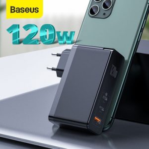 Baseus GaN Charger 120W USB C PD Fast Charger QC4.0 QC3.0 Quick Charge Portable Phone Charger ForMacbook ForiP For Laptop Tablet