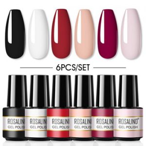 ROSALIND Gel Nail Polish Set 4PCS/6PCS Nail Kit Set Glitter vernis Semi Permanent  Base Top Coat  UV LED Nail Art Gel Polish Set