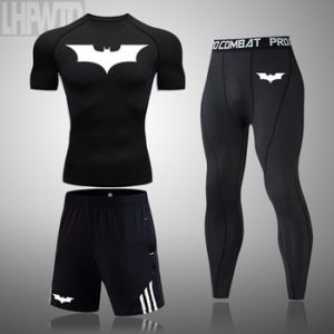 2021 Men's Fitness Sports T-Shirt Jogging Shirt Short-Sleeved Men Clothing Tops Sports Compression Quick-Drying Sets