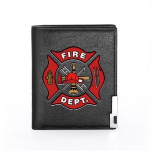 High Quality Fire Control Firemen Printing Men's Wallet  Leather Purse For Men Credit Card Holder Short Male Slim Money Bags