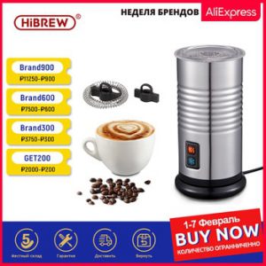 HiBREW Milk Frother  Foarmer Cold/Hot Latte Cappuccino Chocolate fully automatic Milk Warmer  double wall Stainless steel M1