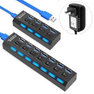 USB Hub 3.0 USB C Hub Multi USB 3.0 Hub Splitter Type C Hab 7 Ports Expander With Power Adapter For PC Computer Accessories