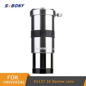 SVBONY 1.25" 3X Barlow Lens Fully Multi-Coated Metal with M42x0.75 Thread Camera Connect Interface for Telescope Eyepieces W9106