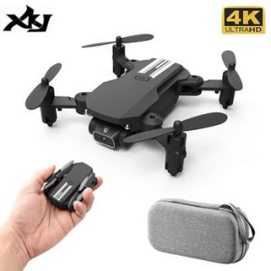 XKJ 2020 New Mini Drone 4K 1080P HD Camera WiFi Fpv Air Pressure Altitude Hold Black And Gray Foldable Quadcopter RC Dron Toy