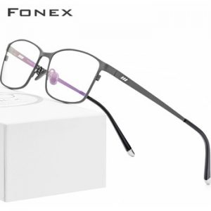 FONEX Pure Titanium Glasses Frame Men Square Eyewear Male Classic Full Optical Prescription Eyeglasses Frames Gafas Oculos 8505