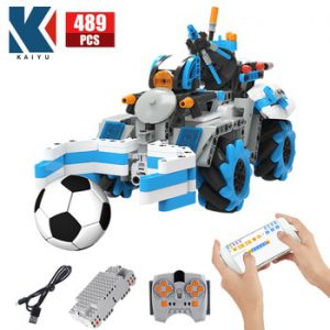 Kaiyu 489PCS City Creator Electric RC Car Football set Building Blocks Technic APP Remote Control Vehicle Brick Toy For Children