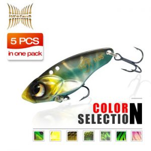 LUREFANS-SHIZHAN-R35/40/45 5PCS Rattlisnake VIB 5pcs 35mm/5g 40mm/7.5g 45mm/10g Sinking Vibration Baits  Metal Catfish Lures