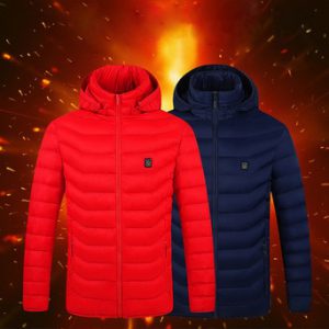 Electric Heated Jackets Vest USB Electric Heating Hooded Cotton Coat Camping Hiking Hunting Thermal Warmer Jacket Winter