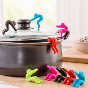 4/2Pcs Multifunction Silicone Villain Pot Cover Anti-overflow Elevated Mobile Phone Support Holder Shelf Organizer Kitchen Tools