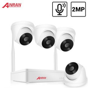 ANRAN H.265 1080P Wireless CCTV System 2MP Indoor Audio IP Camera NVR Recorder Video Security Camera System Surveillance Kit