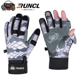 RUNCL Sport Winter Fishing Gloves 1Pair/Lot 3 Half-Finger Breathable Leather Gloves Neoprene & PU Fishing Equipment