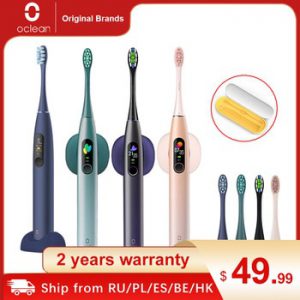 Global Version Oclean x pro Sonic Electric Toothbrush Adult IPX7 2-in-1 Charger Holder Color Touch Screen Toothbrush Fast Charge