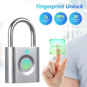 Mini Fingerprint Smart Padlock  Door Lock Quick Unlock USB Rechargeable for case bag security electronic fingerprint