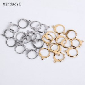 20 Pcs/Lot 14x12mm Stainless Steel Diy French Earring Hooks Wire Settings Base Hoops Earrings Accessories For Jewelry Making