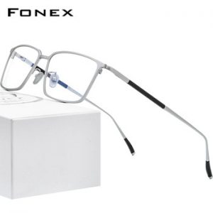 FONEX Pure Titanium Glasses Frame Men Square Eyewear 2020 New Male Classic Optical Myopia Prescription Eyeglasses Frames 8535