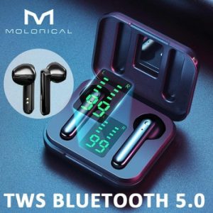 MOLO TWS Bluetooth 5.0 Wireless Headphones Wireless Bluetooth Earphone With Mic Sports Headsets Touch Control Phone Call Earbuds