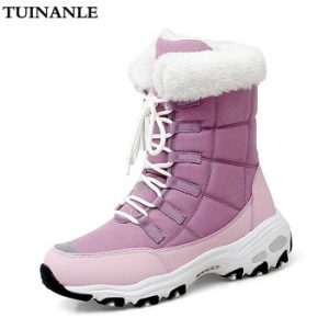 TUINANLE Ankle Boots for Women Winter Shoes Keep Warm Waterproof Snow Boots Ladies Lace-up Plus Size 42  Boots Chaussures Femme