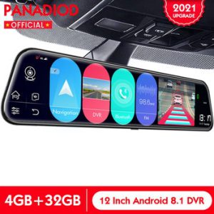 12 Inch Car DVR Android 8.1 4G WiFi GPS  Navigation Rearview Mirror For Auto Recorder Dash Camera FHD ADAS RAM 2G ROM 16G