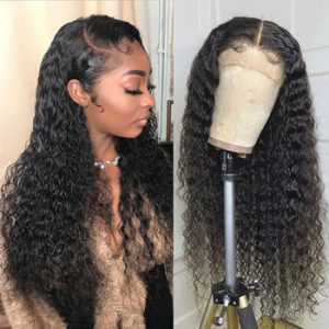 Deep Wave Lace Frontal Wig Human Hair Wigs For Black Women Pre Plucked Short Bob Brazilian Remy 13x4 Water Wave Lace Front Wig