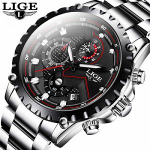 LIGE New Fashion Quartz Watch Men Top Brand Luxury Sport Mens Watches Military Waterproof Chronograph Clock Relogio Masculino