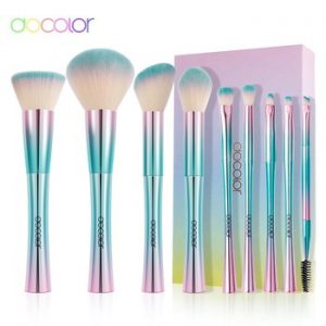 Docolor 9pcs Makeup Brushes Professional Cosmetic Powder Eye Shadow Foundation Blush Blending Beauty Make Up Brush