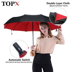 Double Windproof Umbrella Rain Women Ten Bone Automatic 3Folding Umbrella Female Male Car Luxury Large Umbrella Men Rain Parasol