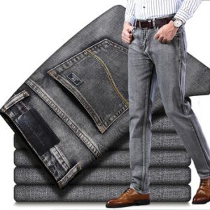 Men's Jeans Autumn Denim Pants Slim Straight Dark Blue Regular Fit Leisure Long Trousers Famous Brand Jean Men Hombre