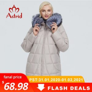 2019 Astrid winter jacket women with fox fur collar design long thick cotton clothing fashion warm women parka AR-9179