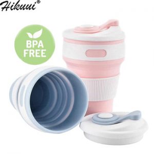 Hot Folding Silicone Cup Portable Silicone Telescopic Drinking Collapsible Coffee Cup Multi-function Foldable Silica Mug Travel