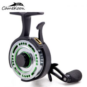 CAMEKOON FL501L Inline Ice Fishing Reel 2.5:1 Gear Ratio 4 Ball Bearings Left Handed Retrieve Raft Fishing Coil