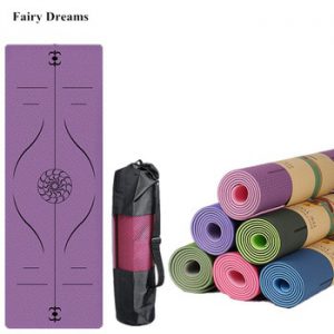 1830*610*6mm TPE Yoga Mat With Position Line Sport Carpet Mat For Beginner Environmental Fitness Gymnastics Antiskid Mat Bag Set