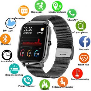 2020 New P8 Color Screen Smart Watch Women men Full Touch Fitness Tracker Blood Pressure Smart Clock Women Smartwatch for Xiaomi