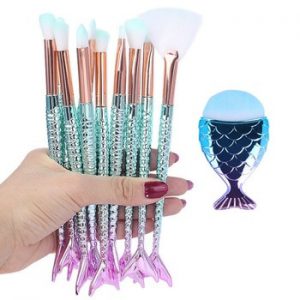 Makeup Brushes Kit Natural Tool Mermai Pencil Cosmetics Foundation Artist Mermaid Highlighter Face Set Of Bronzer Eyeshadow Lip