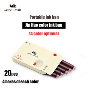 4 Boxes of Each Color 20 Pcs Jinhao Ink Fountain Pen Refill Ink Penblack Red Blue Ink Bottle Glass Cartridge Disposable Ink Bag