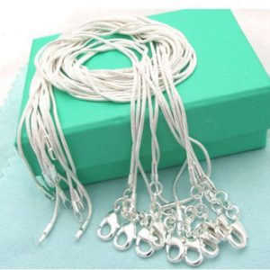 5pcs/lot (16 18 20 22 24 inches) Fashion Jewelry 925 Sterling silver Chains 1mm Snake Chain Necklace Jewelry